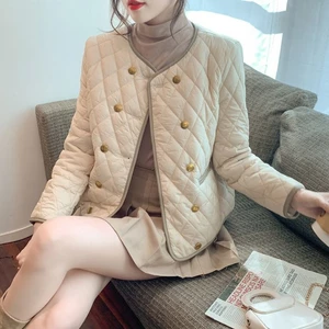 Quần áo cotton quần áo mùa thu đông 2025 áo khoác cotton ngắn giản dị thời trang mới