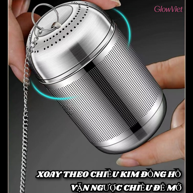 Lọc trà, lọc gia vị inox 304 hình trụ,Chiết Xuất Trọn Vị Trà, Thiết Kế Đế Nặng Chống Nổi,Chống Rò Rỉ Hoàn Hảo