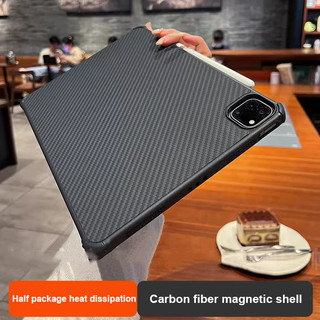 Ốp điện thoại từ tính bằng sợi Carbon cho iPad thế hệ thứ 11 2025 11 inch Air 7 11 6 5 4 3Pro 2 1 10.2 9.7 10th 10.9 Mini 7 6 A17 Pro Air13 Pro 11 12.9 13 Vỏ bảo vệ chống rơi