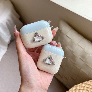 Queen Dowager KT Cat cho AirPods 1 / 2 3 Pro Pro2 pro3 Airpod4 Bộ tai nghe Vỏ bảo vệ Bluetooth không dây AirPods Pro i3 i4 pro3 Vỏ bảo vệ tai nghe
