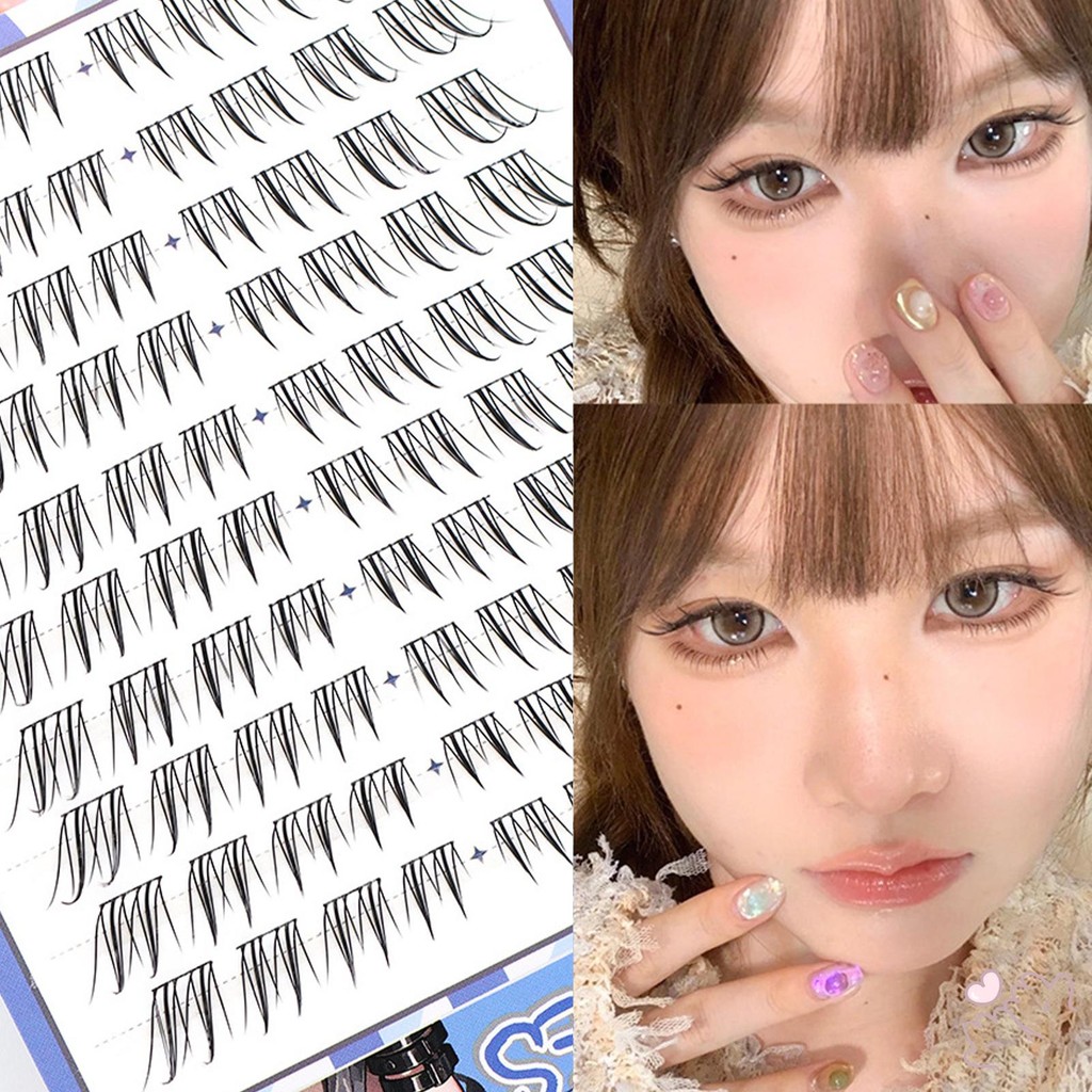 7-12mm C Curl Lông Mi Giả Cụm Lông Mi Wispy Tự Nhiên Hoàn Hảo Cho Bé Gái Trang Điểm Mắt Ngủ