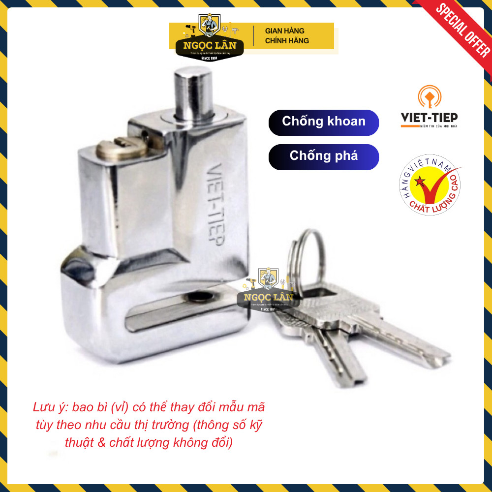 [Chính hãng] Khoá đĩa xe máy Việt Tiệp khóa chống trộm xe máy cao cấp (mã 06972)
