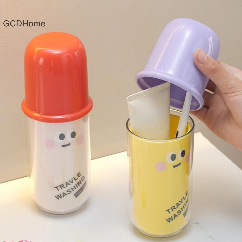 GCDHome Hoạt Hình Du Lịch 3 Trong 1 Dễ Thương Di Động Cốc Nước súc Miệng Cần Thiết Cho Văn Phòng Chuyến Đi Bàn Chải Đánh Răng Giá Đỡ Có Nắp Đa Năng Lưu Trữ HOT