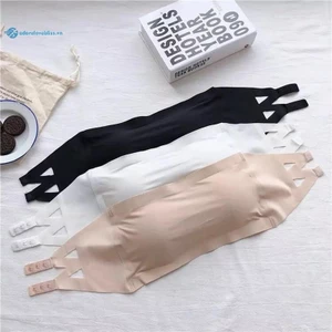 THÊM Liền Mạch Một Mảnh Ống Áo Nữ Có Thể Tháo Rời Miếng Lót Thân Thiết Cơ Bản Đen / Trắng / Da Nữ Áo Ngực quây Bandeau Đồ Lót