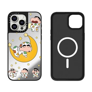 Ốp điện thoại cứng gương Crayon Shin Chan từ tính cho iPhone 16ProMax 15 14 13 12 11 Vỏ chống sốc