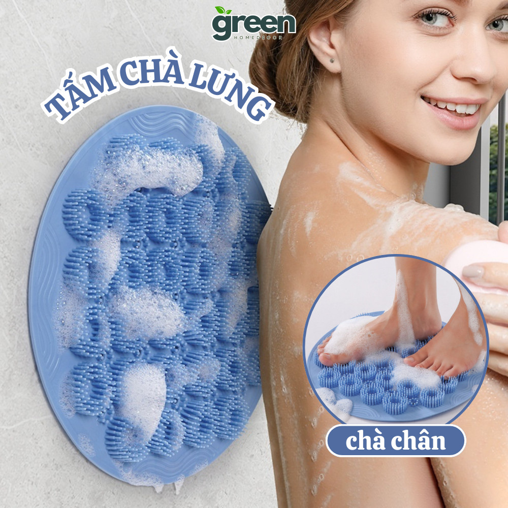 Tấm Chà Lưng, Cọ Chân Silicon Tạo Bọt Dán Tường Massage Chất Liệu Mềm Mại, Tiện Lợi Cho Phòng Tắm