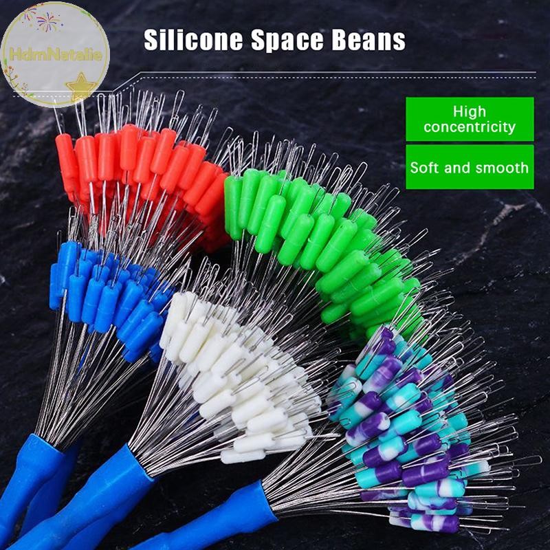 HdmNatalie 100 Cái / túi Nhiều Màu Phao Câu Cá Bobber Nút Chặn Silicon Không Gian Đậu Kết Nối Dây Câu Phụ Kiện Câu Cá VN