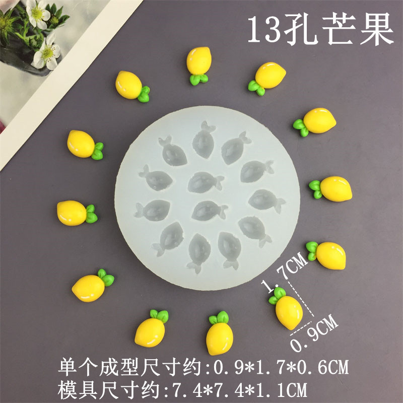 Mini Trái Cây Đào Kumquat Xoài Anh Đào Xanh Nho Lựu Nhựa Thực Phẩm Chơi Khuôn Silicon Kẹo Mềm Bánh Quy Sô Cô La Fondant Bánh Trang Trí Khuôn