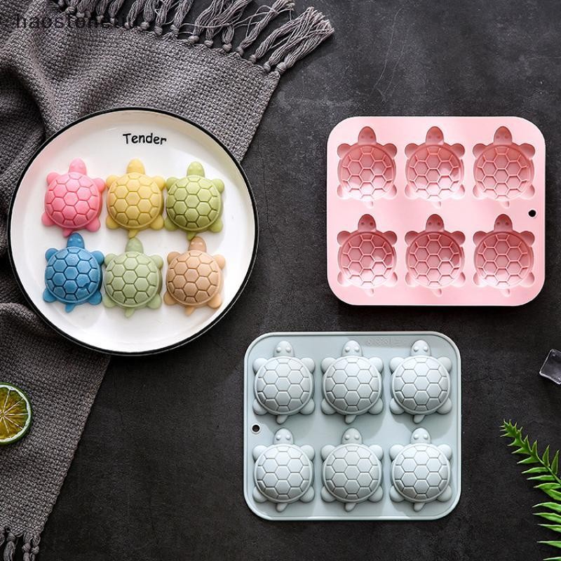 HA 6 Liên Tục Hình Rùa Khuôn Silicon Hoạt Hình Rùa Chocolate Khuôn Kẹo Pudding Khay Handmade Xà Phòng Bánh Khuôn n