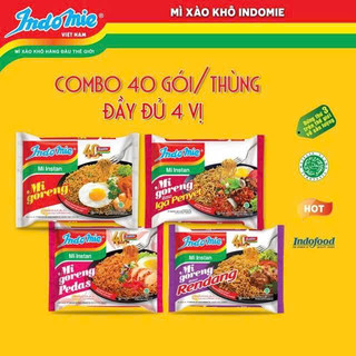Thùng 40 gói mì xào khô indomie goreng mix theo yêu cầu