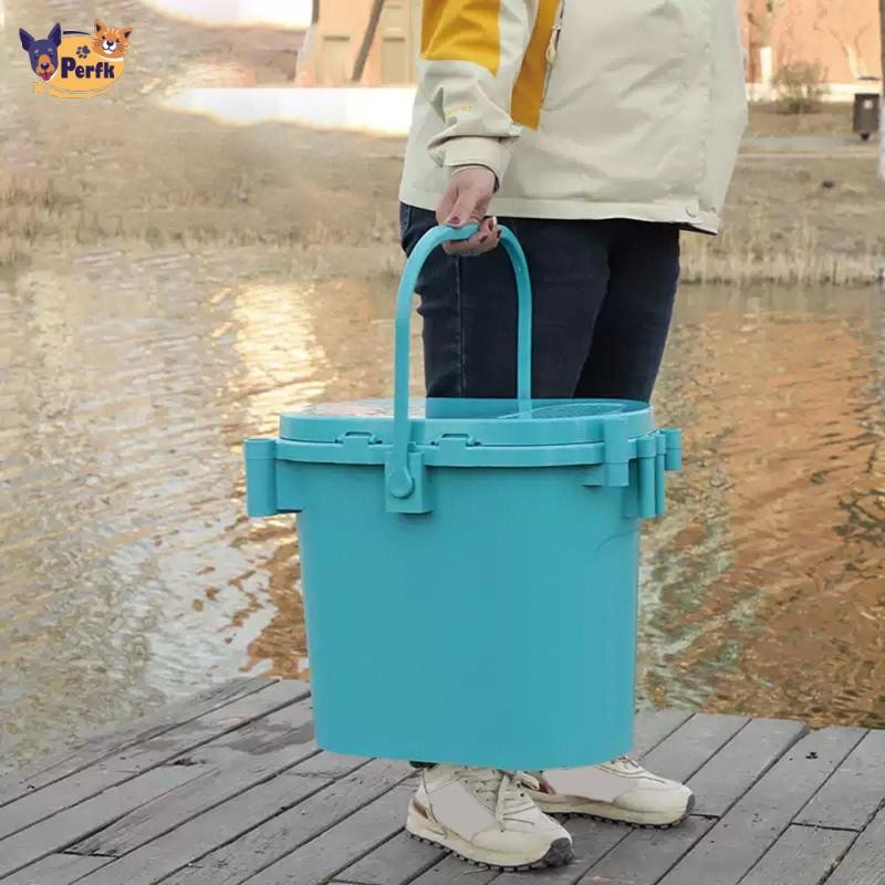 Xô Câu Cá Cho Cá Bắt W / Tay Cầm Hộp Ngồi Tiện Lợi Hộp Đựng Nước Đa Năng Để Câu Cá Ngoài Trời