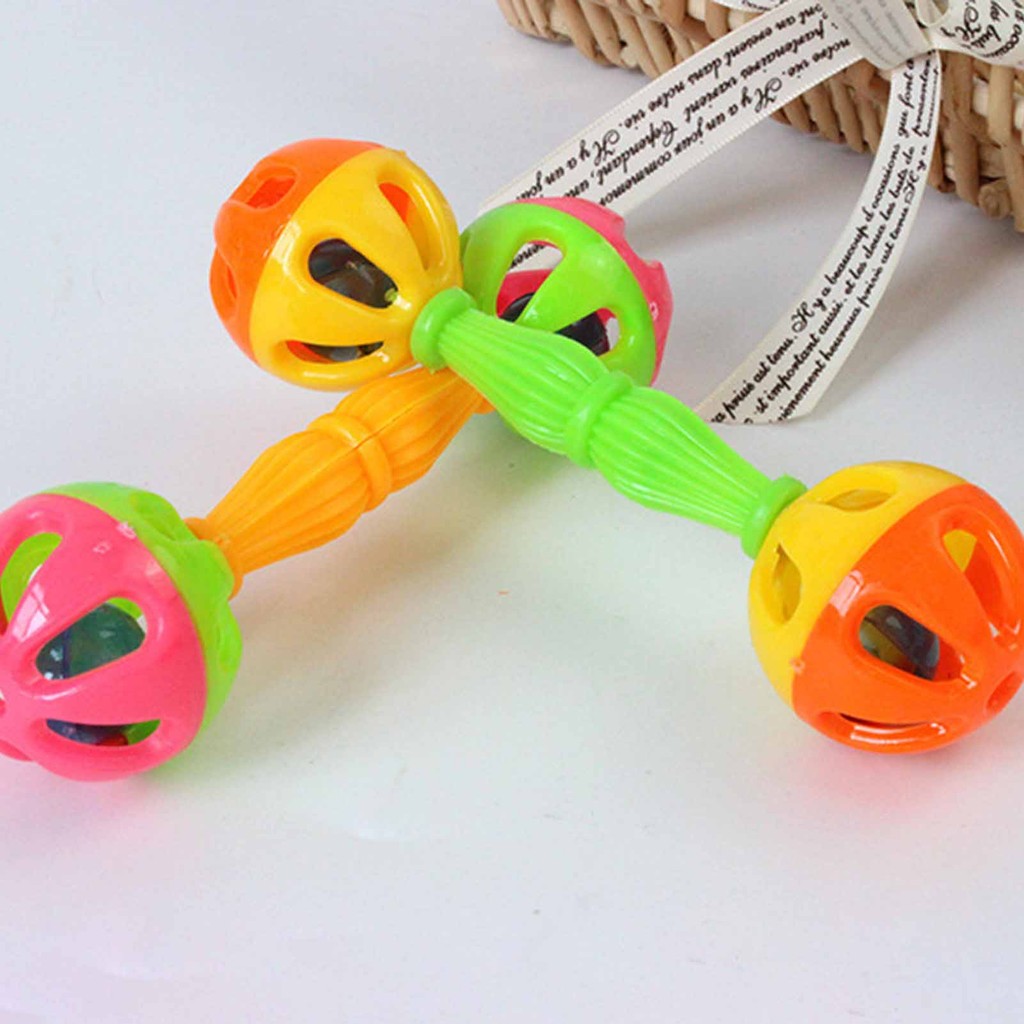 Hai Đầu Chuông Bóng Lục Lạc Phát Triển Trẻ Sơ Sinh Tay Cầm Đồ Chơi Cho Bé 0-6 Tháng Tuổi Đồ Chơi Cho Bé
