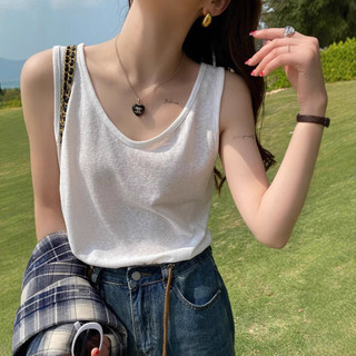 Mùa xuân hè đa năng đế rộng nhỏ áo vest yếm nữ mặc bên trong áo không tay che thịt