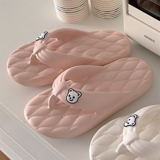 XIXITIAO Flip-Flops Mùa Hè 2025 Phong Cách Mới Gấu Dễ Thương Sinh Viên Mặc Ngoài Trời eva Giày Đế Mềm Nữ