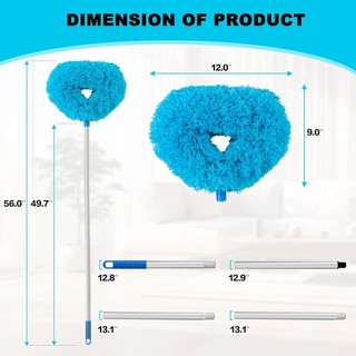 Quạt Trần Bụi Có Thể Tái Sử Dụng Quạt Trần Microfiber Quạt Bụi Có Thể Tháo Rời Duster Với Cực Nối Dài Điều Chỉnh 33 cm Đến 126 cm Để Vệ Sinh Tường Giá Sách Cửa Nội Thất có thể điều chỉnh
