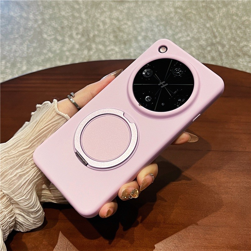 Dành Cho OPPO Find X8 Ultra Vỏ Sang Trọng Cảm Giác Da Xoay 360o Giá Đỡ Vòng Từ Tính Thật Chất Lỏng Silicon Cao Su Điện Thoại Cho OPPO Find X8 Pro X8S X8Ultra FindX8