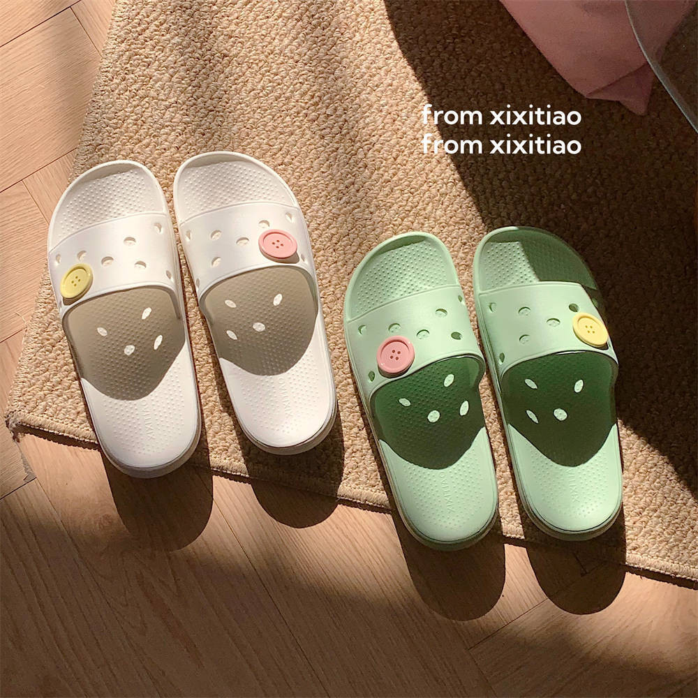 XIXITIAO Dép Sandal Trong Nhà Dép Nữ Sinh Thoải Mái Mùa Xuân Mùa Hè Nút Dép