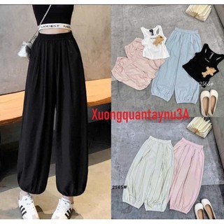 [Deal mở bán] [58_Combo 2q] Quần jogger nữ chất đũi vân mây thoáng mát Dễ phối đồ - Quần Đũi đi biển