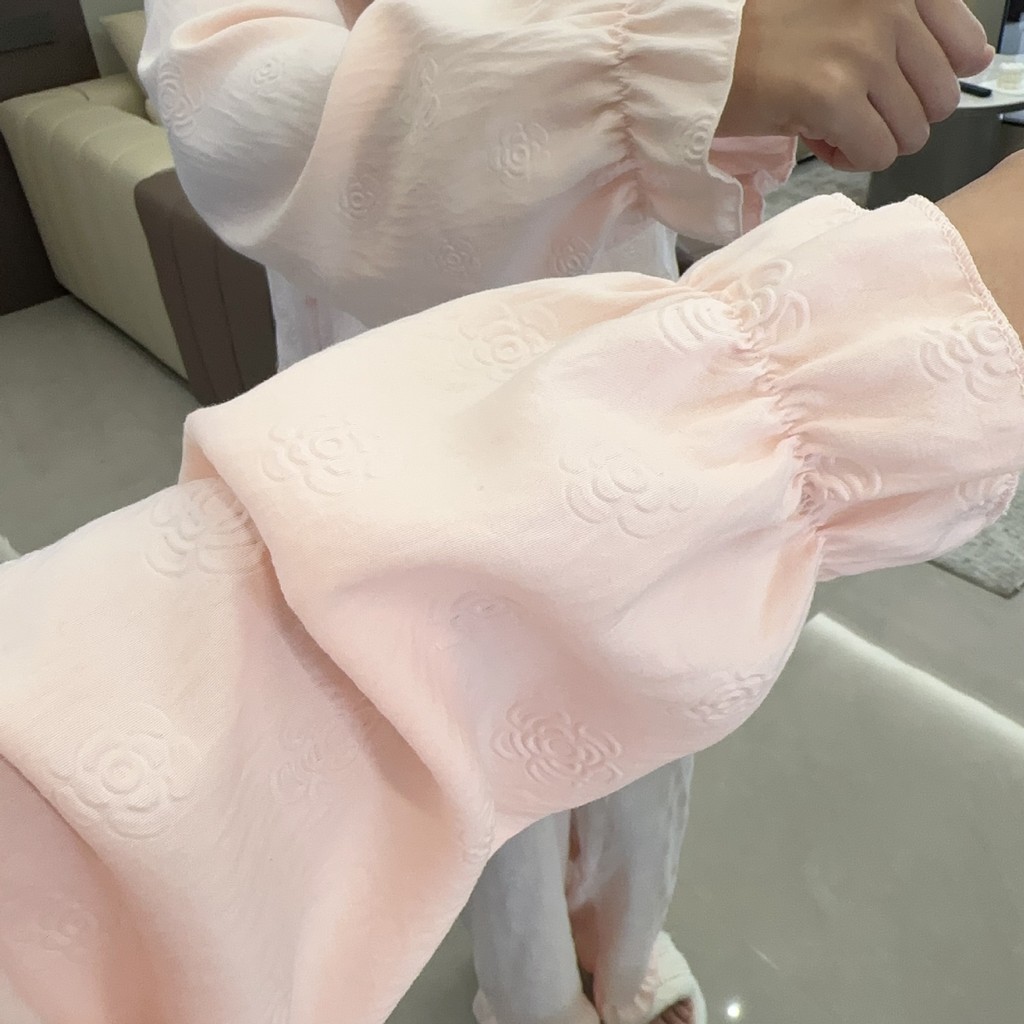 Bộ Đồ Ngủ Nữ Xuân Thu Dài Tay Quần 2025 Phong Cách Mới Cao Cấp Ngọt Ngào Sang Trọng Quần Áo Nhà Có Miếng Lót Ngực