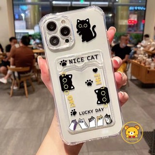 Vỏ Ví Mèo Đen Dễ Thương Cho Realme 10 9 Pro Plus 9i 6i 5 5s 5i C21Y C20 C20A C12 C2 5G 4G Vỏ Điện Thoại Hoạt Hình Cặp Đôi Đựng Thẻ Mặt Sau Mềm
