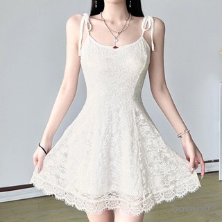 Đầm dây đeo Spaghetti dành cho nữ Đầm Mini không tay ren hoa thời trang cho mùa hè