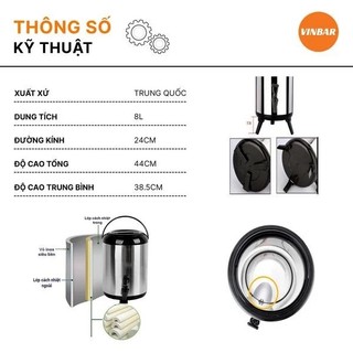 Bình Ủ Trà 8L Mới Giữ Nhiệt Lâu – Dung Tích Lớn – Phục Vụ Pha Chế Cho Quán Cafe, Trà Sữa