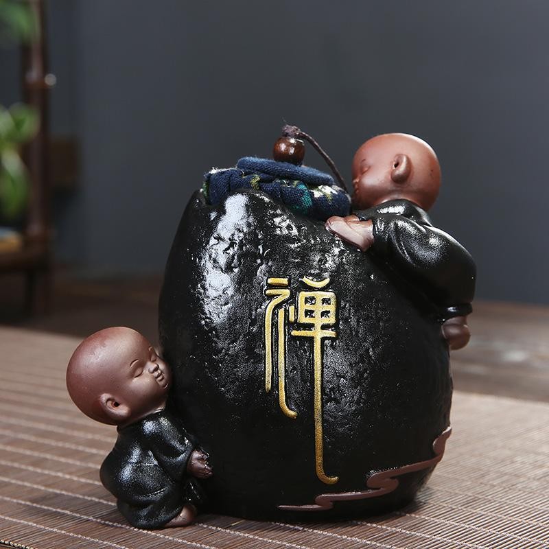 Trà Pet Little Monk Stoneware Đất Sét Tím Độc Đá Có Thể Nâng Cao Trà Pu 'er Nhỏ Trà Đen 5.30 Sáu Quý Ông Boutique Kín Có Thể