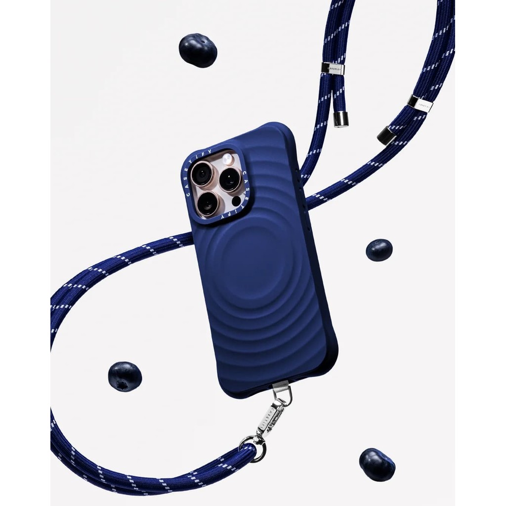 Ốp lưng Ripple - Navy Blue & Dark Cherry Bl Essentials của CASECASETM Ốp Hút Từ Tính Cho iPhone 16 / 15 / 14 Pro Max Cao Cấp Cảm Ứng Mềm Chống Trơn Trượt Silicon Bảo Vệ Thả Kết Cấu