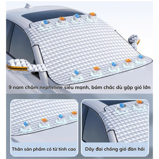 Tấm Phủ Kính Trước Ô Tô Myd.23 – 4 Lớp Cách Nhiệt Hiệu Quả, Không Bám Nhiệt, Giữ Xe Luôn Mát Mẻ