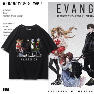 Neon Genesis Evangelion Phiên Bản Sân Khấu EVA Hàng Hóa Đồng Thương Hiệu Dạo Phố Rời Cặp Đôi Nam Nữ Tay Ngắn T @
