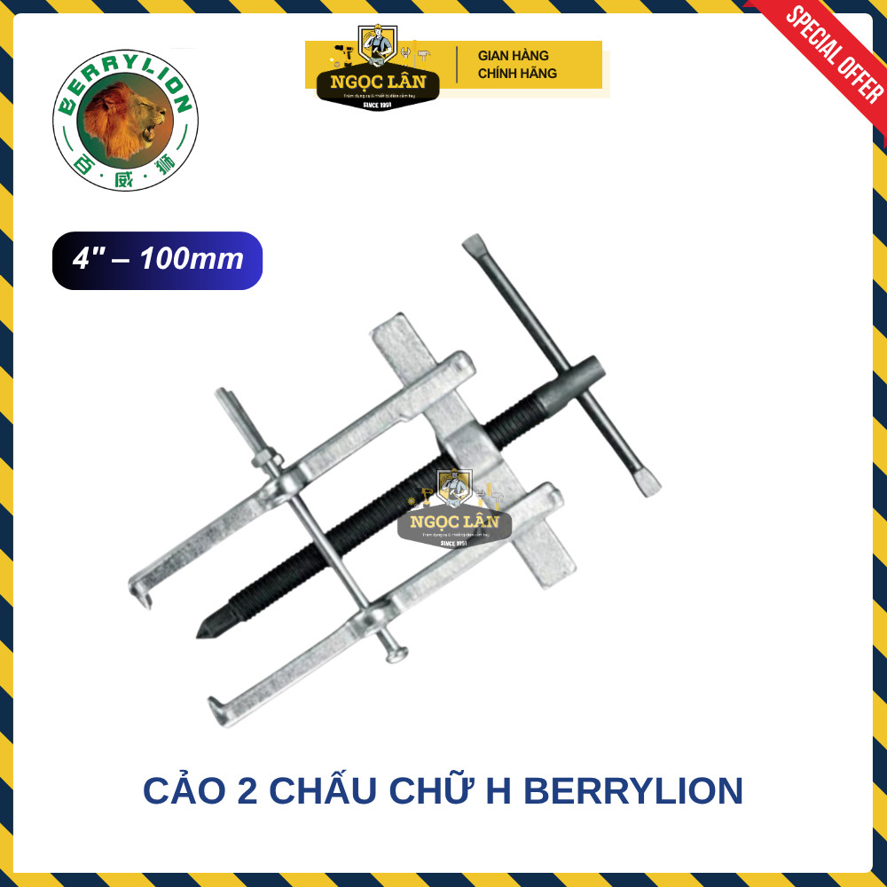[Chính hãng] Cảo 2 Chấu Chữ H, Cảo Bạc Đạn BERRYLION 3",4",6",8" Chất Liệu Thép Hợp Kim CRV cao cấp