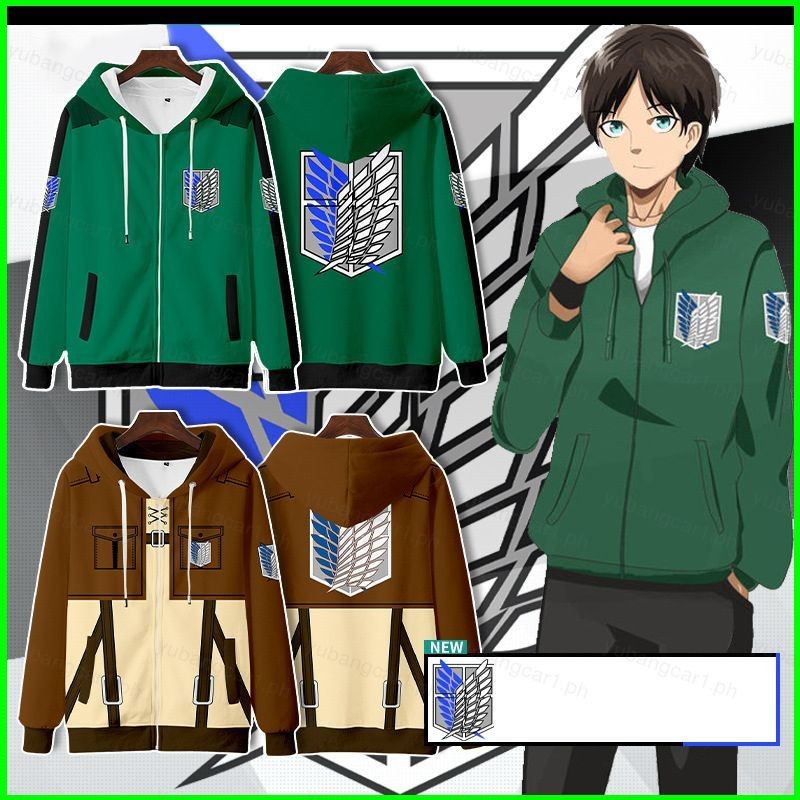 Áo khoác cosplay Eren từ Attack on Titan - áo dài tay có mũ trùm đầu, phù hợp hàng ngày YB1