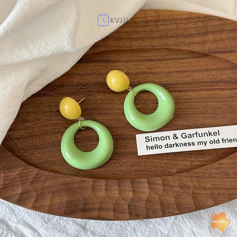 [KvJJL-t] Bông tai mặt dây chuyền hình tròn Acrylic đầy màu sắc tươi mát dành cho nữ Thời trang cá nhân Phụ kiện hàng ngày Trang sức dự tiệc mới
