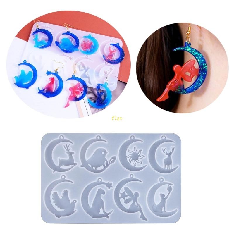 Flgo DIY Pha Lê Bông Tai Khuôn Silicon Giọt Tai Nhựa Dính Khuôn Không Đều Tai Nhẫn Trang Sức Làm Dụng Cụ Độc Đáo Acces