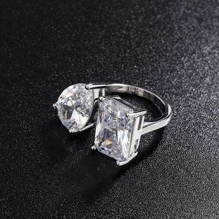 Châu Âu Mỹ INS Sản Phẩm Mới Đơn Giản Giọt Nước Vuông Zircon Nhẫn Nữ