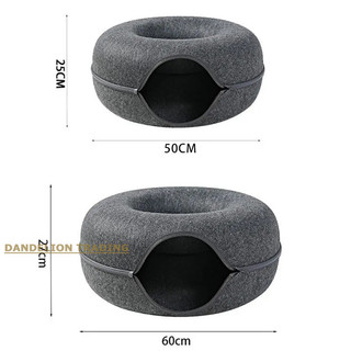 [DELION] Giường mèo Donut Đường hầm tương tác cho thú cưng Cảm thấy Đồ chơi trong nhà Nhà mèo Mèo con Đồ chơi huấn luyện chó con Đồ dùng cho thú cưng