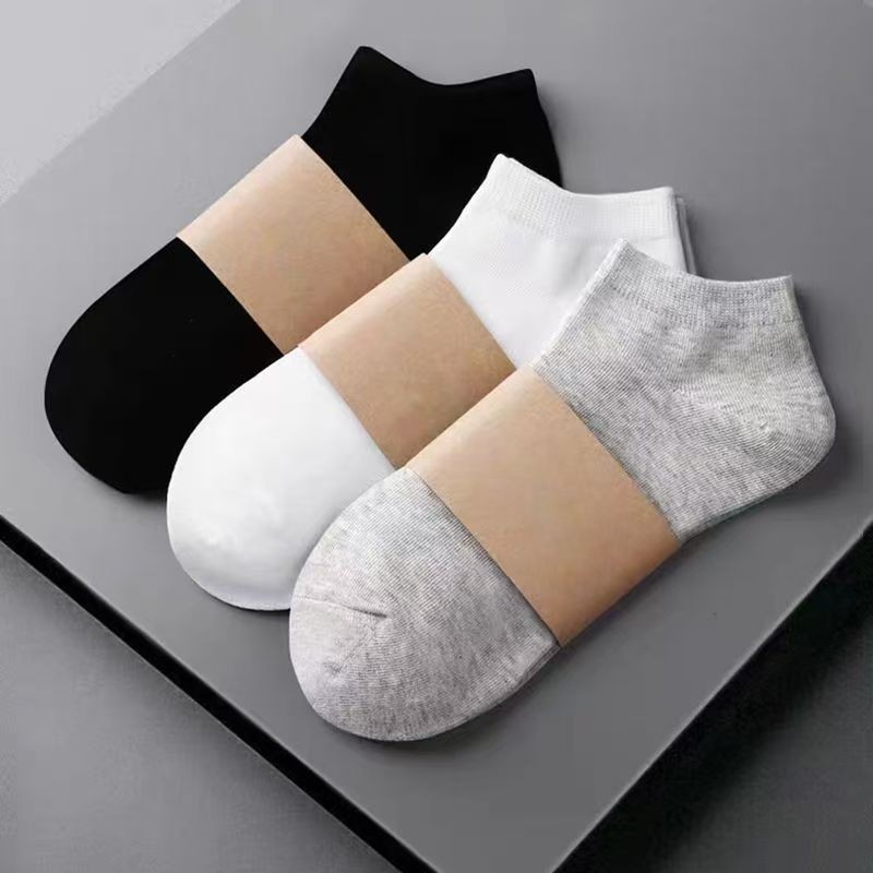 🔥Còn hàng🔥Tất thuyền nam màu trắng đen, chất liệu cotton co giãn