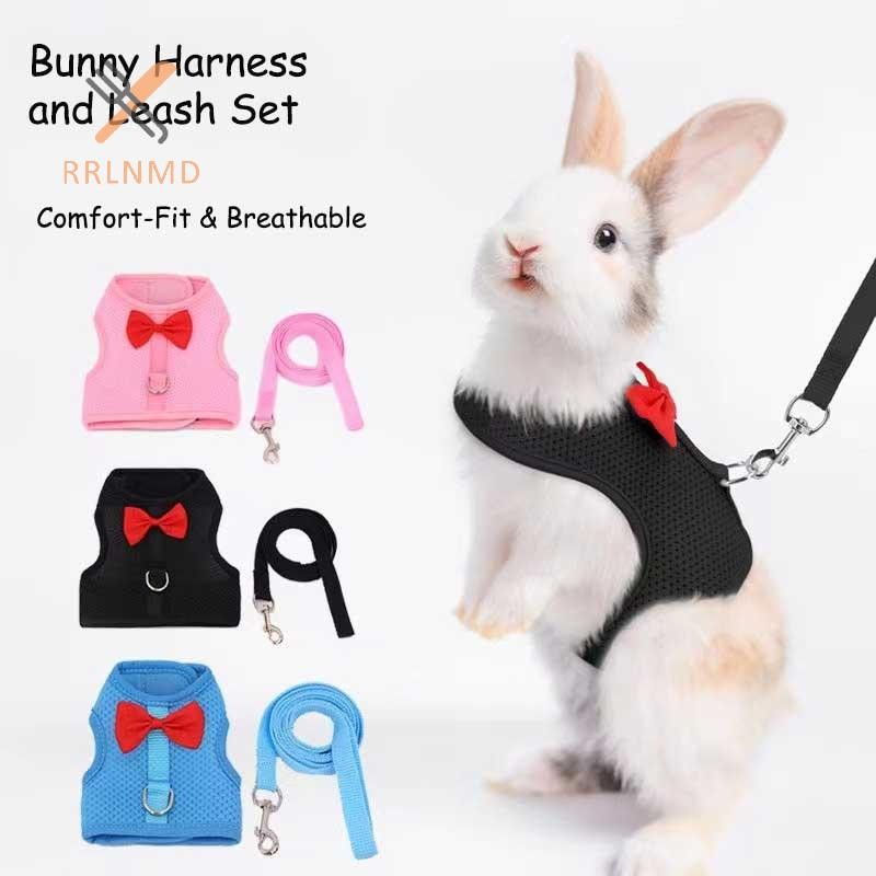Bộ dây nịt và dây xích thỏ RRLNMD, Áo Vest dây nịt an toàn cho thỏ & chuột lang - Bộ dây xích dây đeo ngực có thể điều chỉnh cho thú cưng nhỏ MỚI
