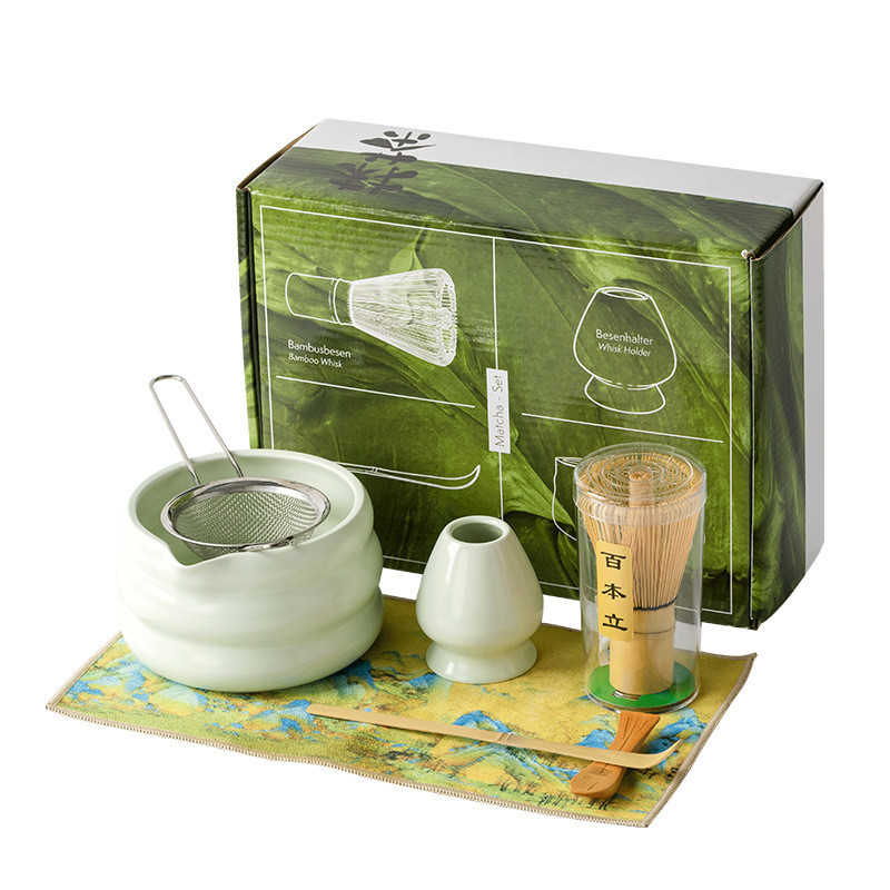 Bộ trà Matcha Bộ 7 món đánh trà Nhật Bản Bát Matcha Trà Whisky Hộp quà tặng Bộ máy xay sinh tố Matcha trong nhà Cửa hàng đồ uống Phụ kiện dụng cụ làm trà