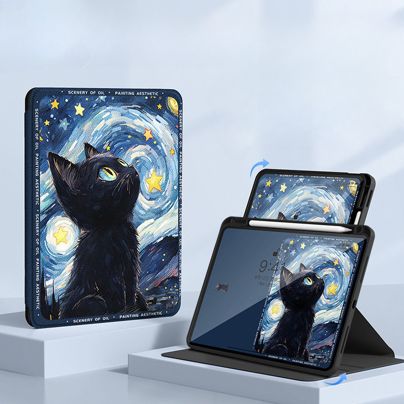 Ốp Lưng Máy Tính Bảng Cho Samsung Galaxy Tab S6 lite 10.4inch S10ULTRA S9plus / s10plus 12.4inch S7plus / S8plus Tab A7 lite Tab A9 Plus S9 FE + Kiểu Sách Xoay Có Giá Đỡ Bút Chì