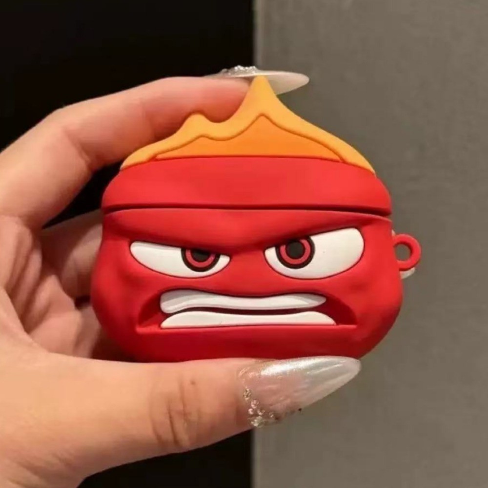 Ốp lưng AirPods Flame Ice Cream + Mặt dây chuyền cho AirPods Pro / Pro2 AirPods 4 / 3 / 2 / 1 Vỏ tai nghe silicon