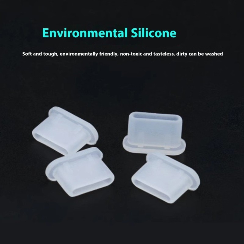 [CH] Vỏ bảo vệ cổng sạc Type-C Phích cắm bụi silicon USB C Vỏ chống bụi loại C Mũ chống bụi cho điện thoại di động Ta