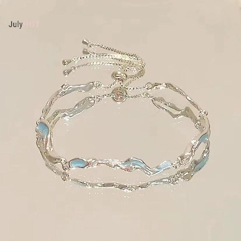 JULYHOT Thời Trang Hoa Anh Đào Vòng Tay Dành Cho Nữ Bé Gái Sáng Bóng Nơ Quyến Rũ Lắc Tay Dự Tiệc Phụ Kiện Trang Sức Quà Tặng Massivedeals
