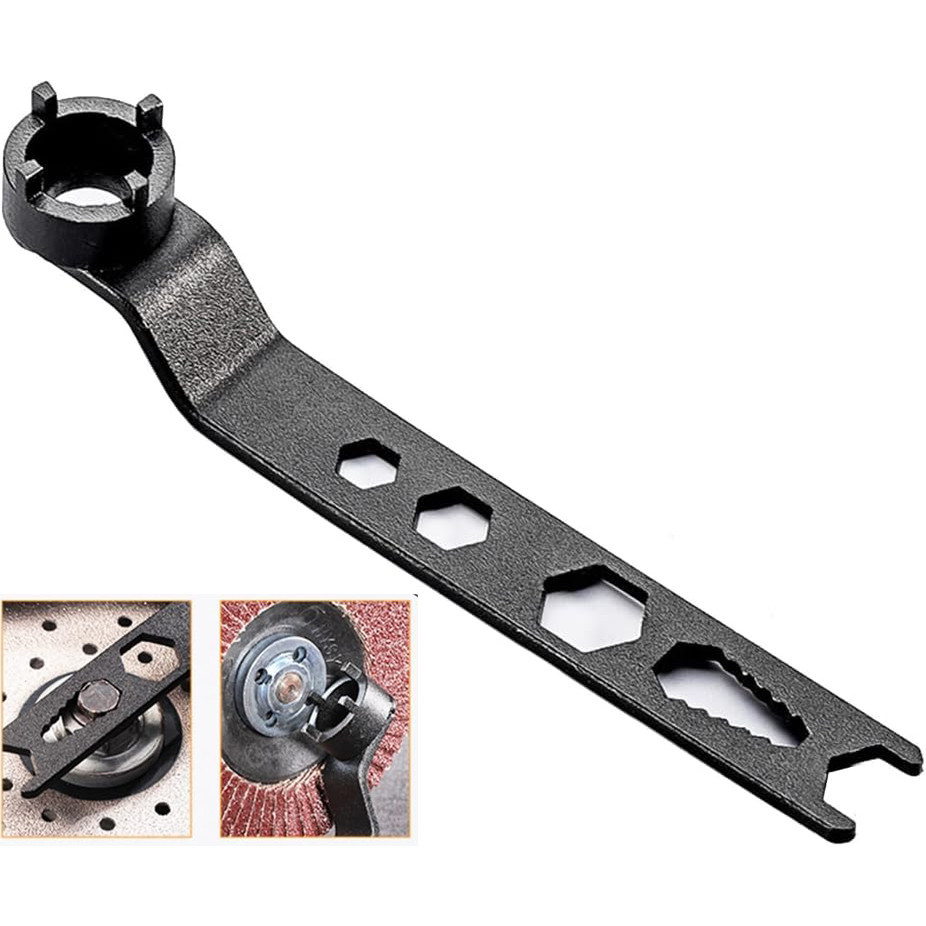 Cờ lê máy mài góc bốn móng vuốt Loại bỏ điều chỉnh tay 150mm,3trong 1 Cờ lê kim loại để tháo gỡ máy mài góc loại - FE123