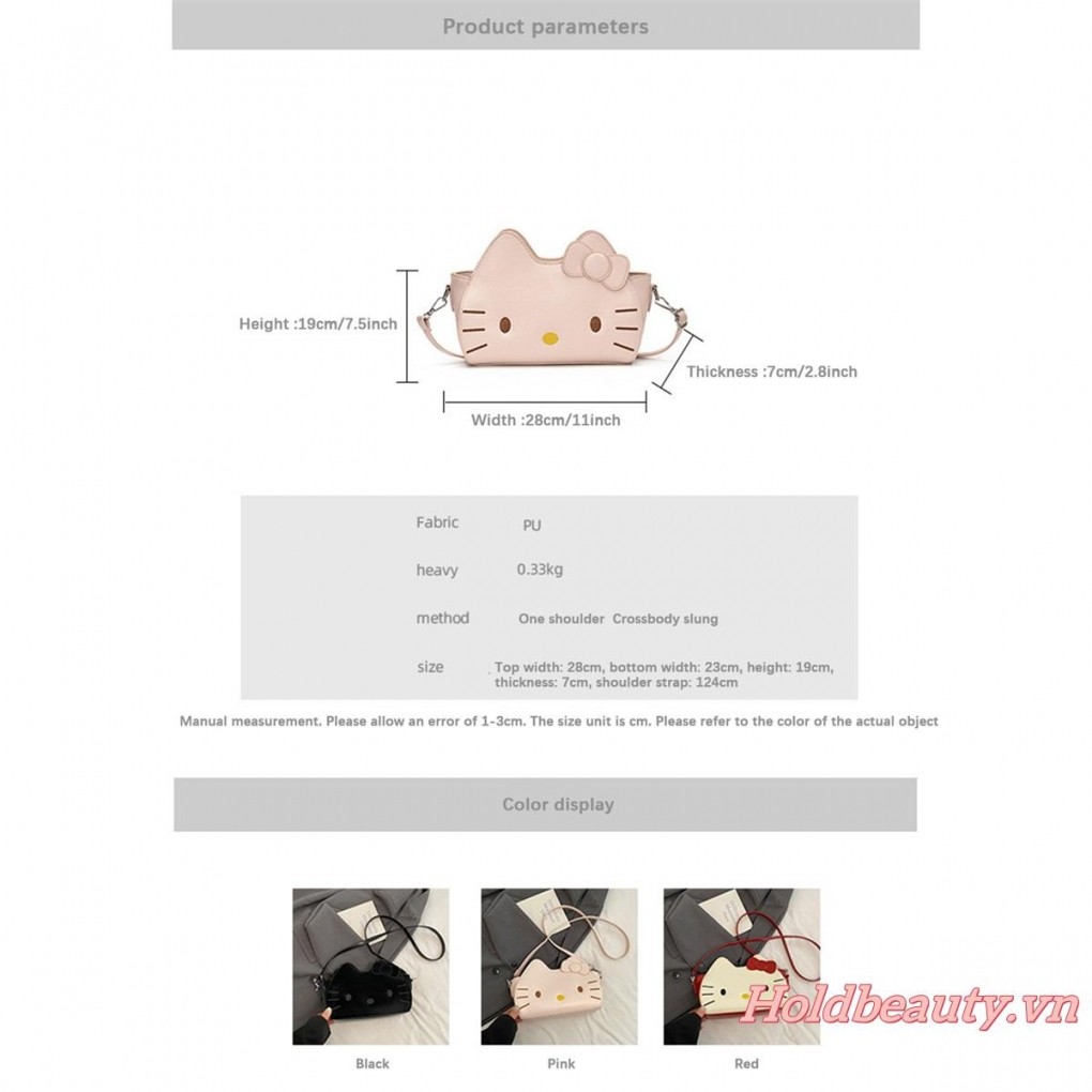 Túi đeo vai nữ Sanrio Hello Kitty Ví có khóa kéo Túi đeo chéo