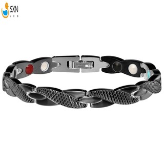 Vòng đeo tay nam châm Ion âm và năng lượng Germanium Vòng đeo tay mạ bạc cho nam giới một kích thước