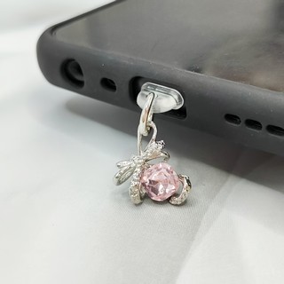Điện thoại di động Cắm chống bụi diy Hợp kim nơ Mặt dây chuyền kim cương Trang trí điện thoại di động