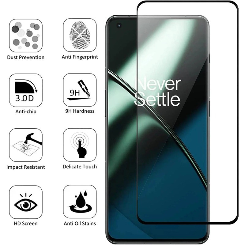 1-3 Chiếc Full Kính Cường Lực Cho OnePlus 13T 13R 13 10T 10R Bảo Vệ Màn Hình Điện Thoại Cho OnePlus 9RT 9R 9 8T 7T 7 6T 6 Plus 5G Full Cover Edge to Edge Phim Kính Cạnh Đen