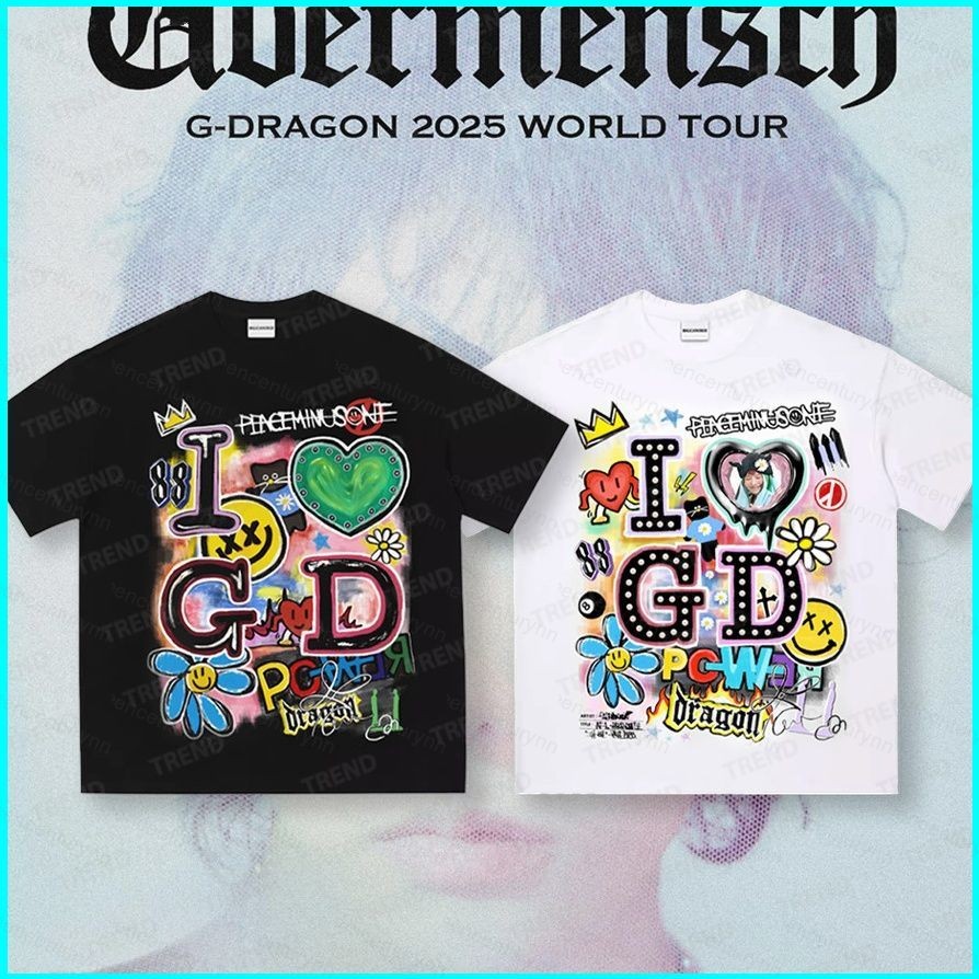 Áo thun GN KPOP BIGBANG G-DRAGON 2025 WORLD TOUR Ubermensch Merch tee tay ngắn NG