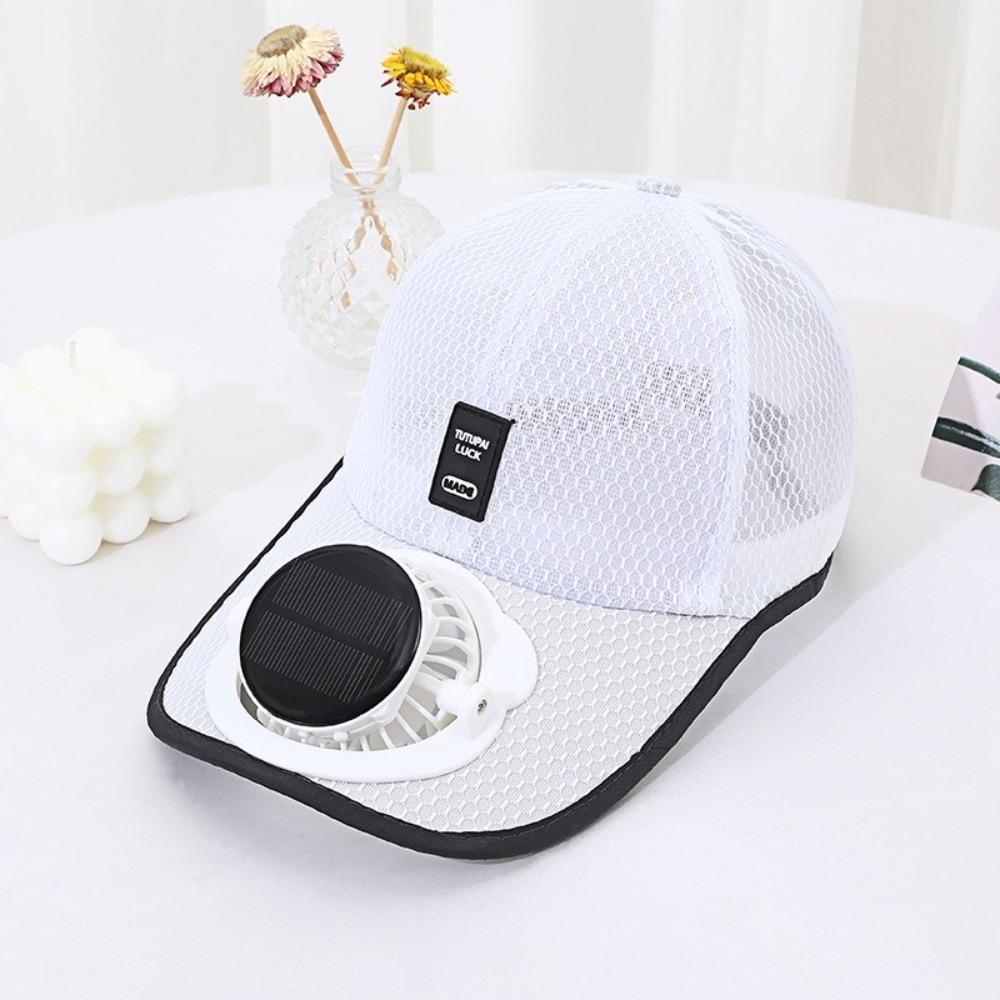 YOLOGO Sunhat có quạt, Mũ quạt làm mát toàn lưới thoáng khí, thời trang khô nhanh chống nắng USB sạc bóng chày mùa hè